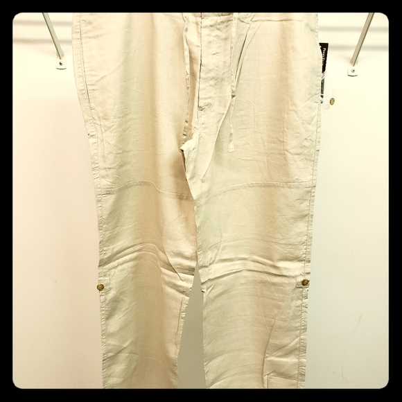 Perry Ellis natural linen pants - Picture 1 of 5